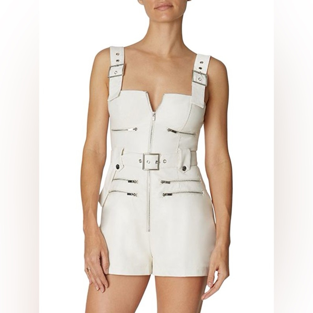 WeWoreWhat Moto Short Romper